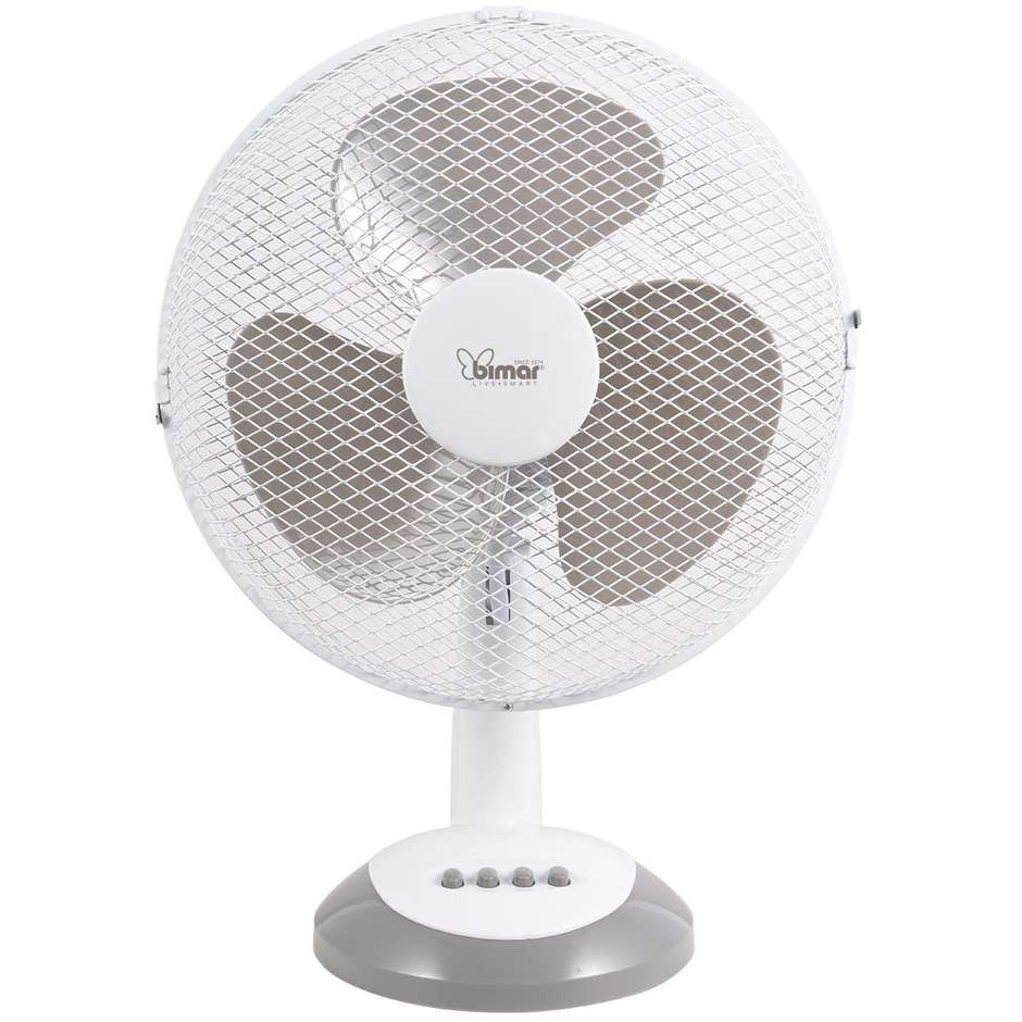 Bimar VT315 Ventilatore da Tavolo 30 cm 40 W, 3 Pale, 3 Velocità, Oscillante, Grigio/Bianco