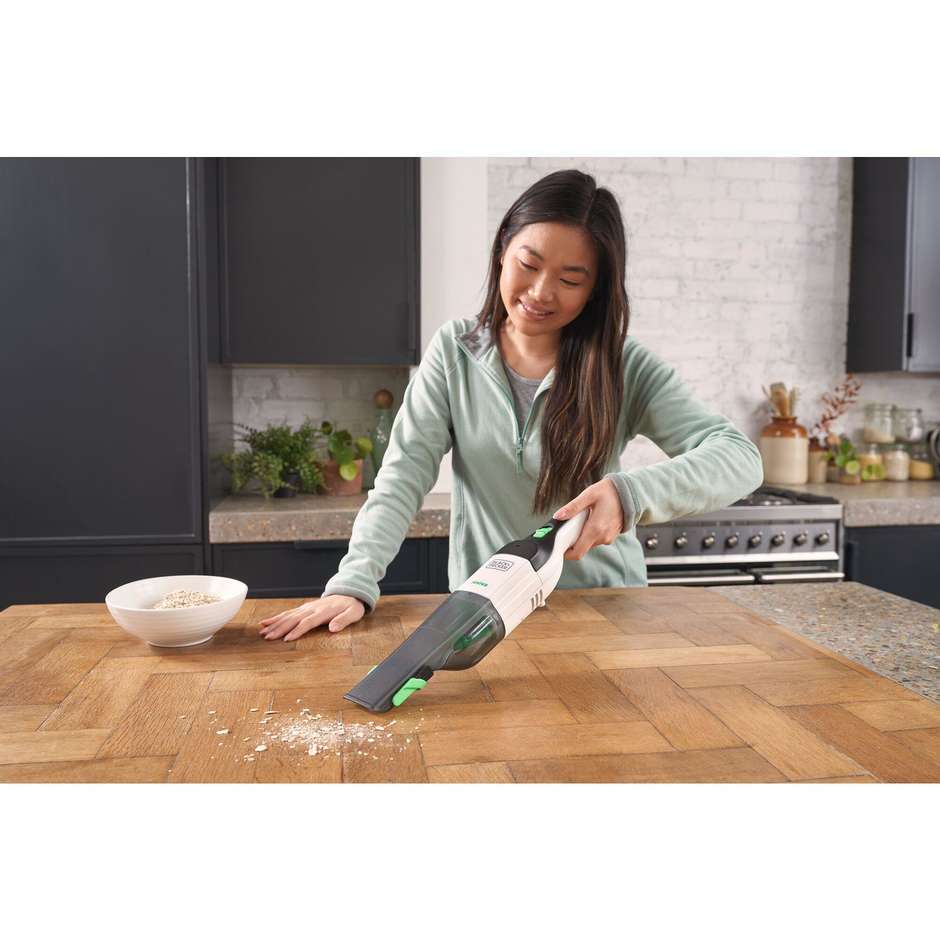 Black&Decker REVHV8C Aspirabriciole Ricaricabile Portatile 7,2V 0,5L Bianco e Grigio