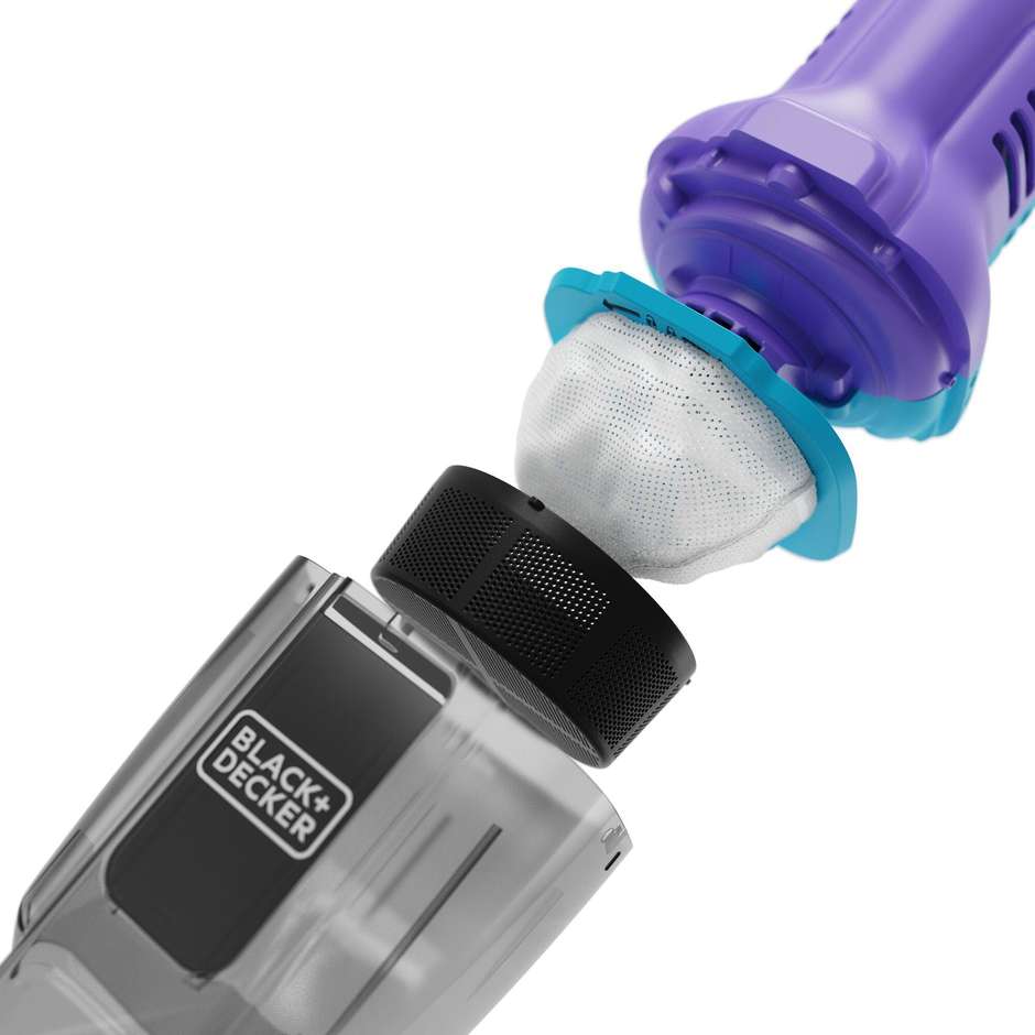 Black & Decker NVD220BP Dustbuster Aspirabriciole Senza Filo a Batteria Litio 7,2V con Bocchetta Fessure e Spazzola