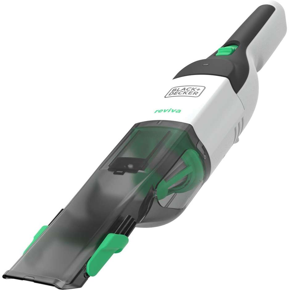 Black & Decker Reviva REVHV8C Aspirabriciole Senza Fili Litio 8V in Plastica Riciclata Eco Grigio e Nero