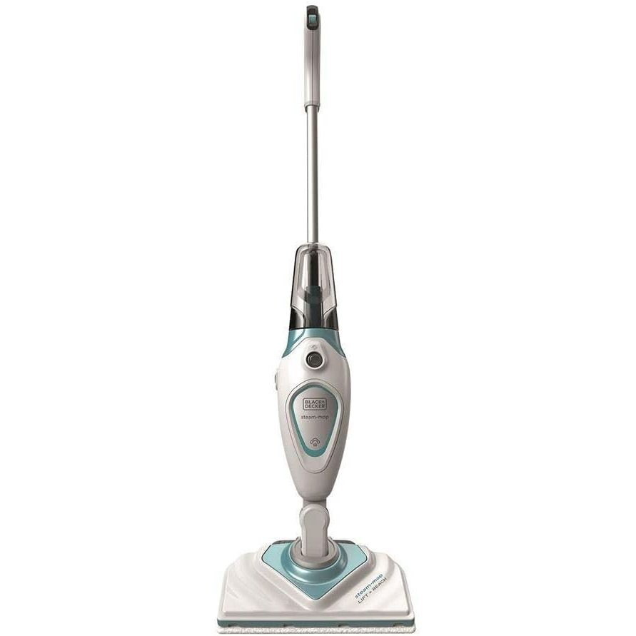 Black & Decker Steam-Mop BHSM1615DS Scopa a Vapore 1600W con Guanto a Vapore SteaMitt Bianco e Azzurro