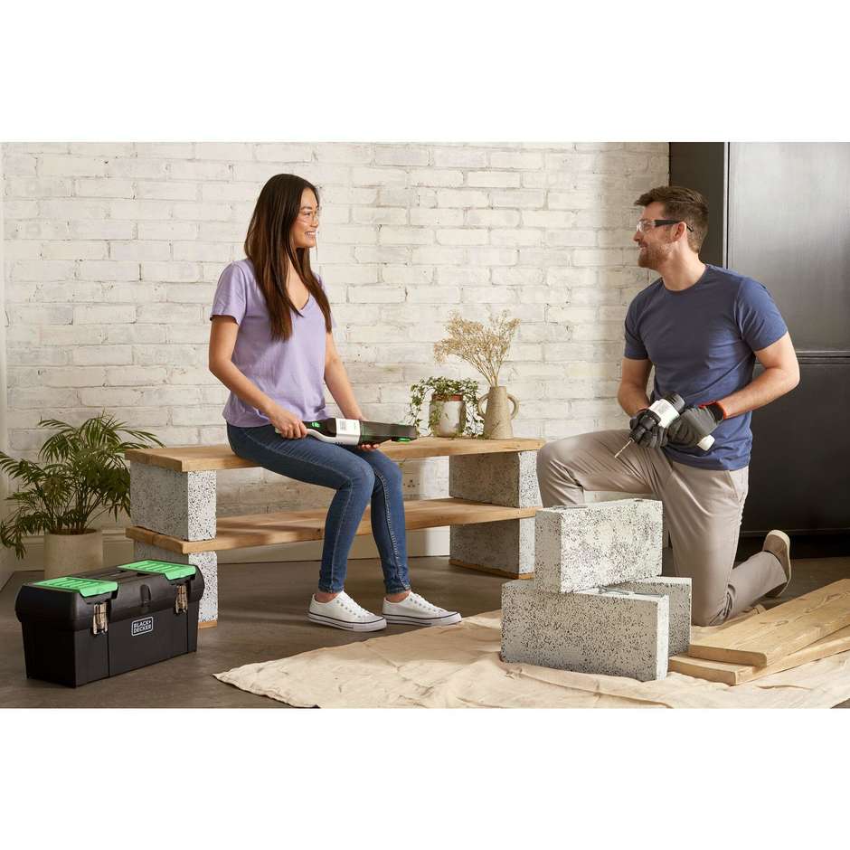 Black+Decker REVHV8C Aspirabriciole Ricaricabile Portatile Senza Fili Nero