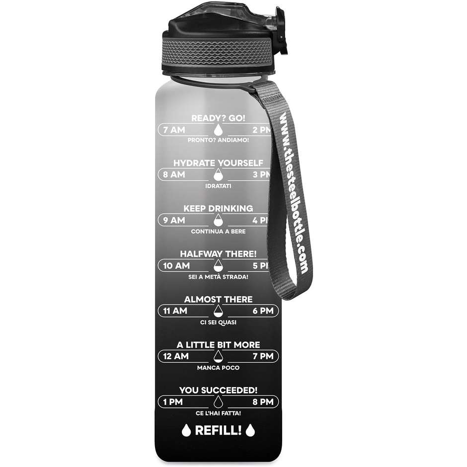 borraccia motivazionale 1l blackwhite
