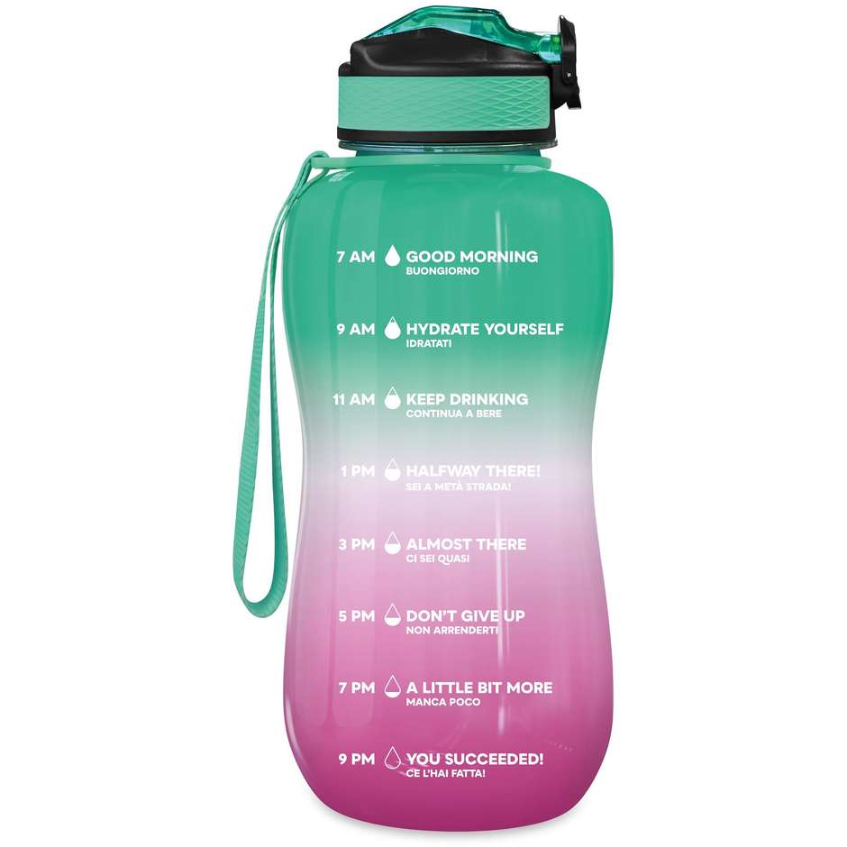 borraccia motivazionale 2.2l  pinkgreen