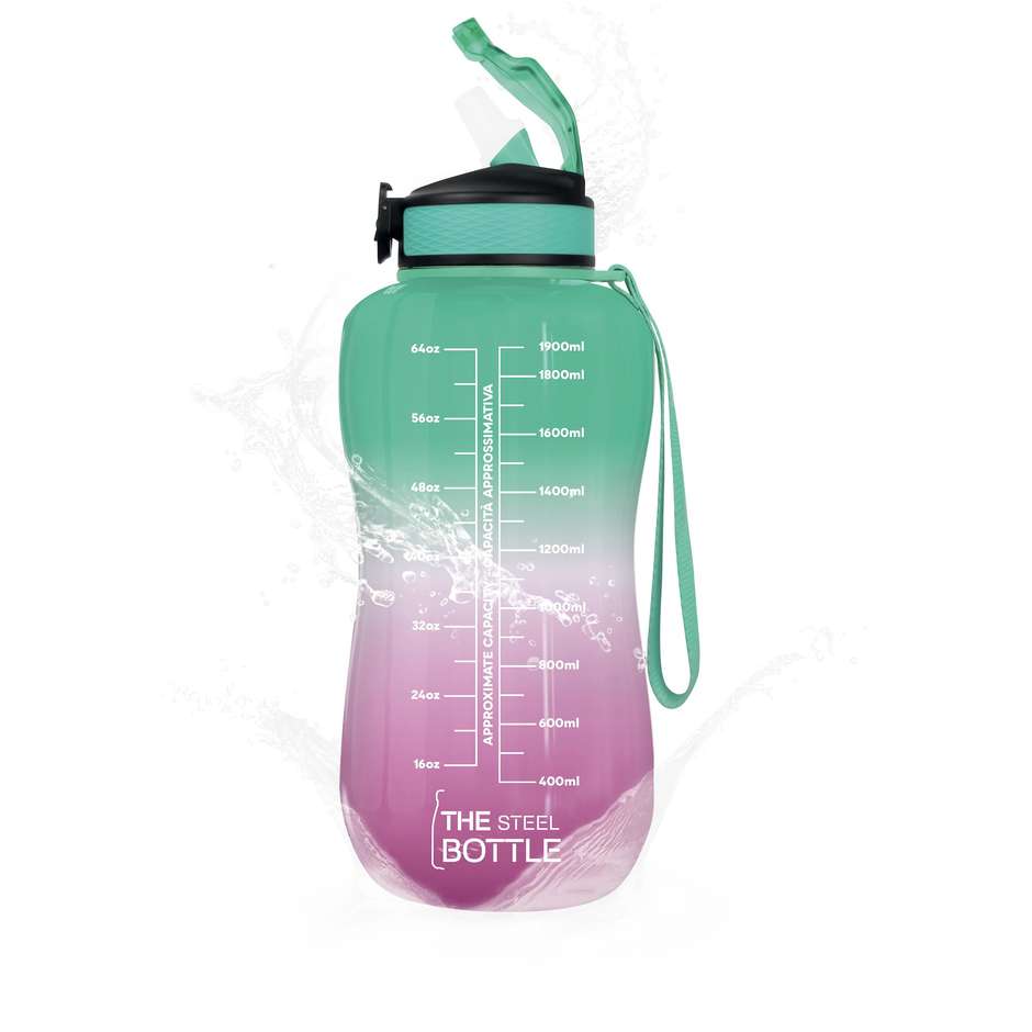 borraccia motivazionale 2.2l  pinkgreen