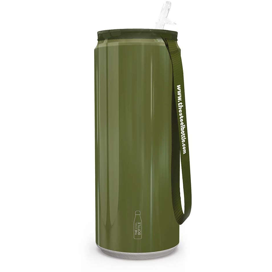Borraccia Termica Acciaio Inox con Cannuccia 450 ml - The Steel Bottle Tin