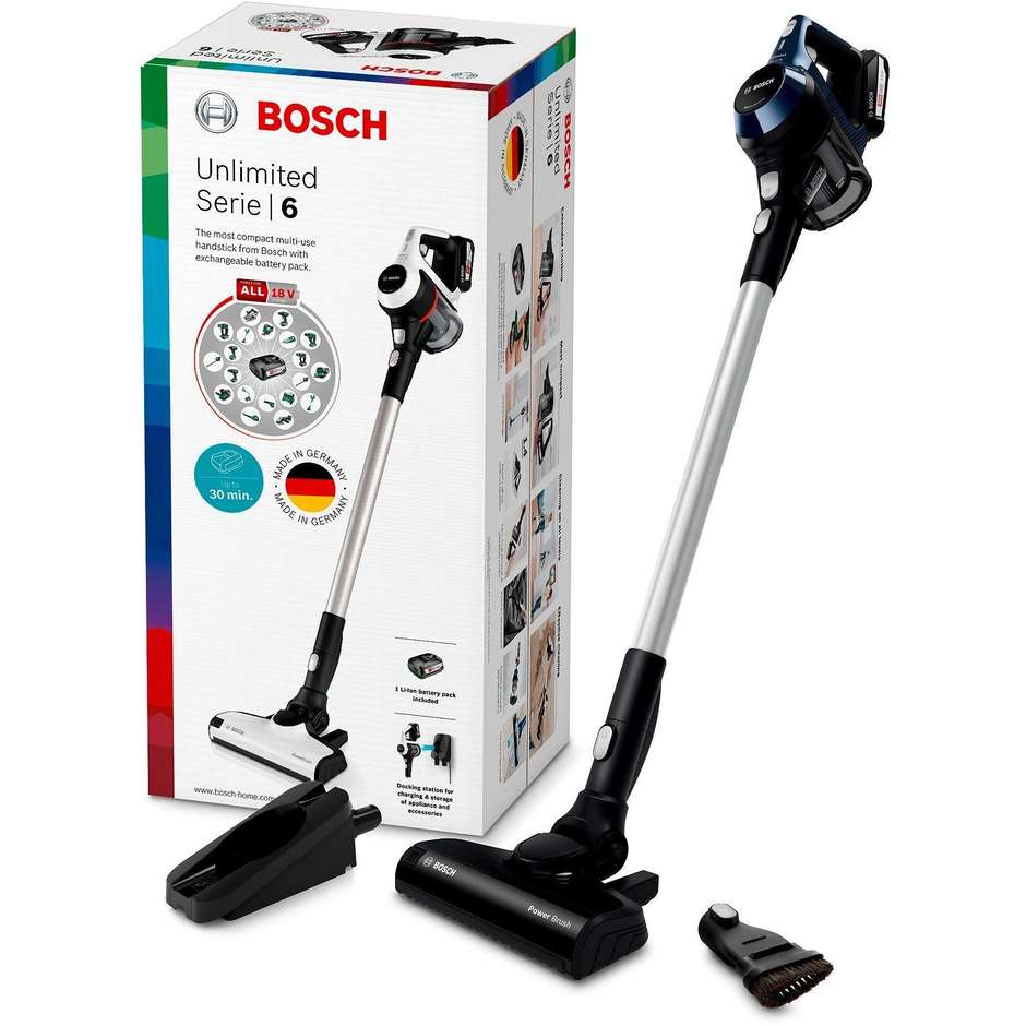 Bosch BBS611PCK Scopa Elettrica Ricaricabile Senza Fili Ciclonica Nero