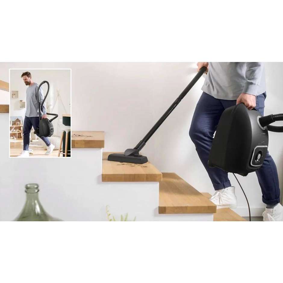 Bosch BGB41BA1 Aspirapolvere a Traino Ciclonico ad Alta Efficienza Nero