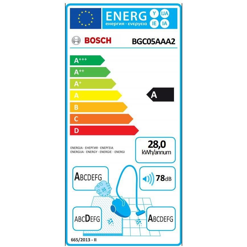 Bosch BGC05AAA2 Aspirapolvere a Traino Senza Sacco 700 W Filtrazione HEPA 12 Nero e Rosso