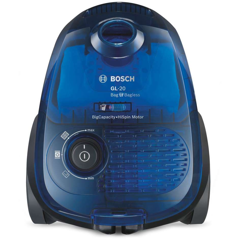 Bosch BGL2UB1028 GL-20 Bag&Bagless aspirapolvere potenza 700 Watt classe B colore blu