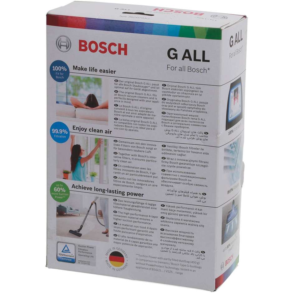 Bosch BOS BBZ-41FG Confezione Sacchetti Filtro per Aspirapolvere