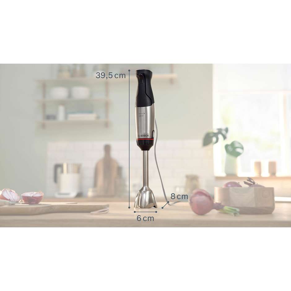 Bosch ErgoMaster Serie 6 MSM6M610 Frullatore a Immersione 1000 W con Giunto in Ceramica e Lame QuattroBlade