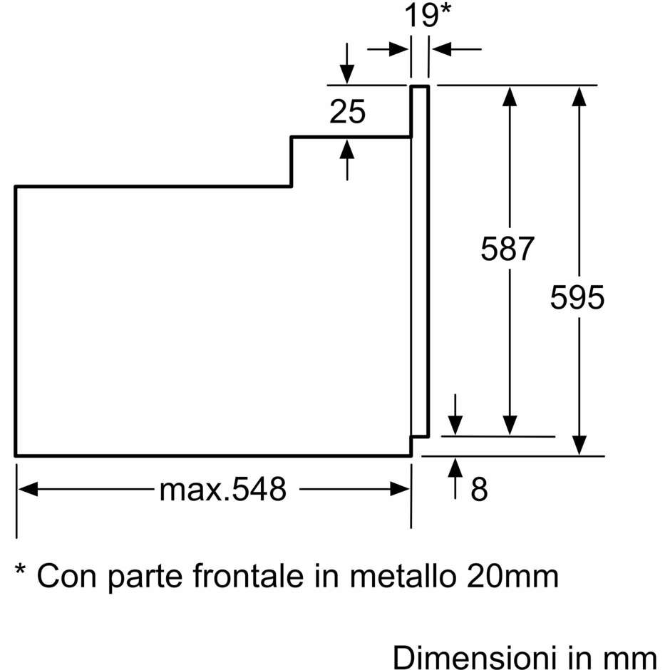BOSCH HBF113BR1S Forno da Incasso Multifunzione 66 L Classe A Multilivello Acciaio Inox