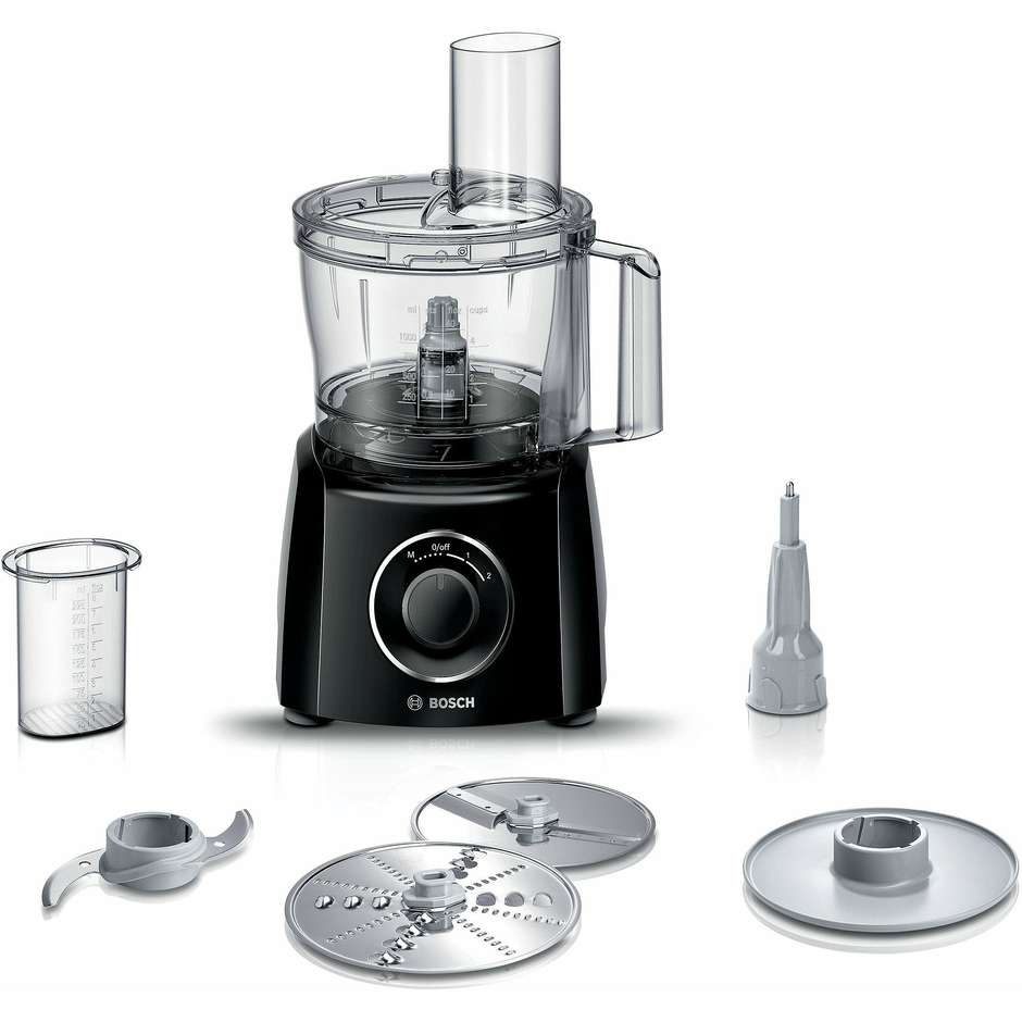 Bosch MultiTalent 3 MCM3101B Food Processor Compatto 800W Ciotola 2,3L Oltre 20 Funzioni Nero