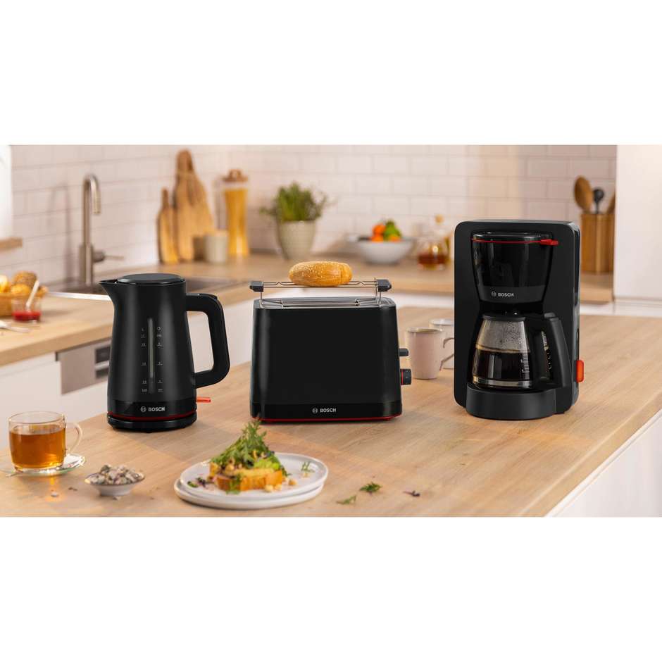 Bosch MyMoment TAT3M123 Tostapane Compatto 2 Fette 950W con Scaldabrioche Integrato Nero Opaco