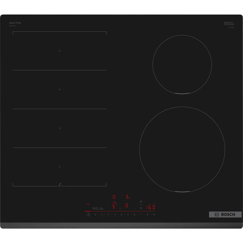 BOSCH PIX631HC1E Piano Cottura a Induzione 60 cm 4 Zone Touch Control Nero