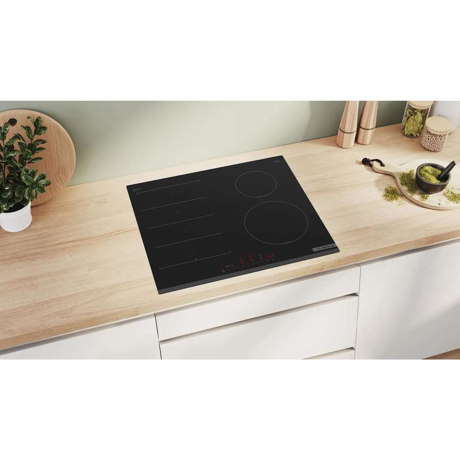 Bosch PIX631HC1E Serie 6 Piano Cottura a Induzione 60 cm con FlexInduction Sensore PerfectFry Plus Home Connect 7400W