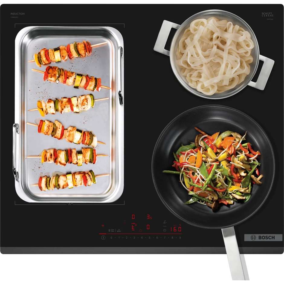Bosch PIX631HC1E Serie 6 Piano Cottura a Induzione 60 cm con FlexInduction Sensore PerfectFry Plus Home Connect 7400W