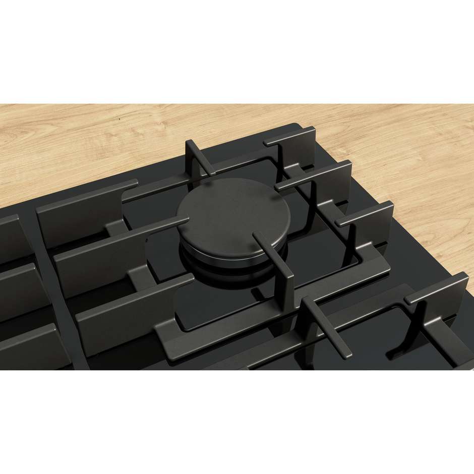 Bosch PPM9A6I40 Serie 6 piano a gas 90 cm FlameSelect, 5 fuochi, vetro nero