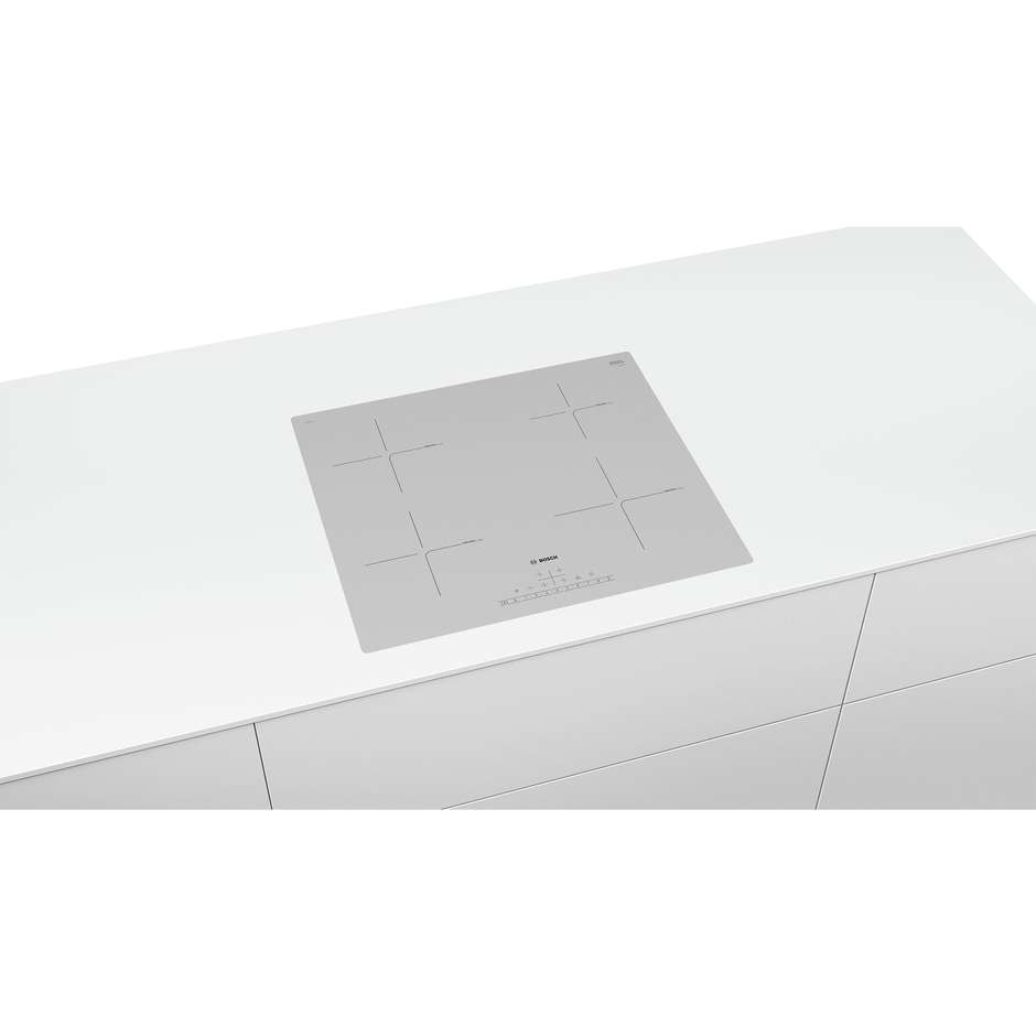 Bosch PUE612FF1J Piano cottura a induzione 60 cm 4 zone vetroceramica Bianco