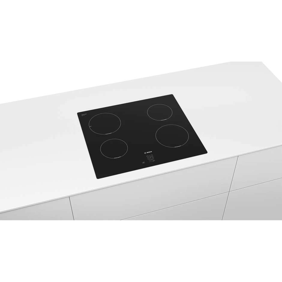 Bosch PUG611AA5E Serie 2 Piano Cottura a Induzione 60 cm 4 Zone con PowerBoost TouchControl 4600W Vetroceramica Nero