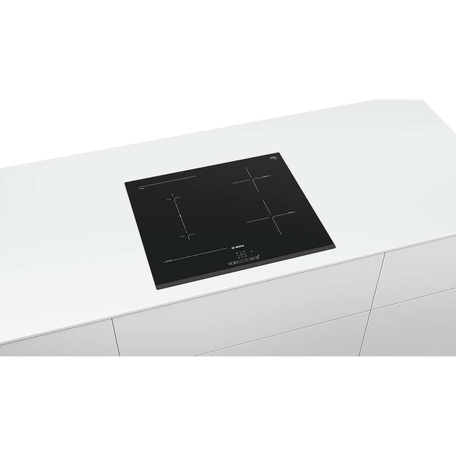 Bosch PVS631BB5E Serie 4 Piano Cottura a Induzione 60 cm 4 Zone con CombiZone TouchSelect 6900W Nero