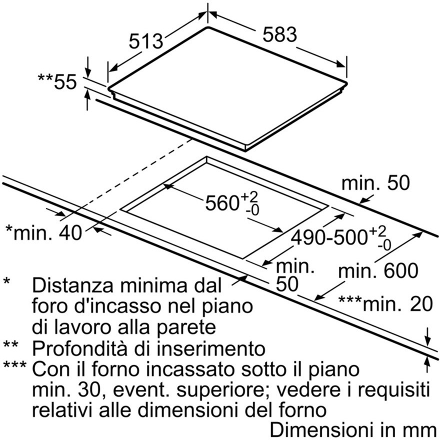 Bosch PVS645FB1E Piano Cottura Induzione 60 cm 4 zone cottura Vetroceramica Colore Nero