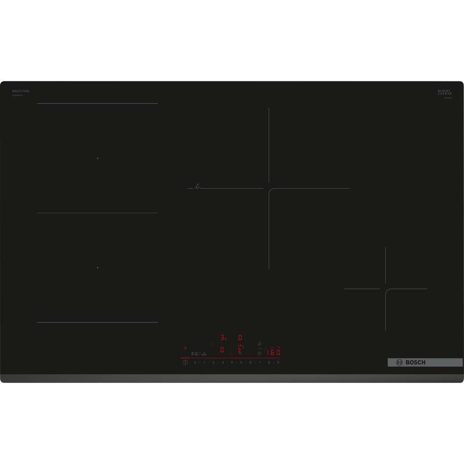 Bosch PVS83KHC1Z Serie 6 Piano Cottura a Induzione 80 cm con CombiZone PerfectFry Plus ComfortProfil 7400W