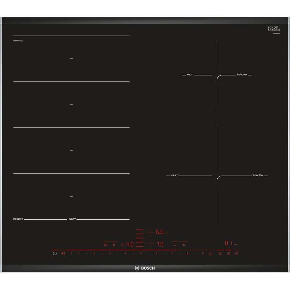Bosch PXE675DC1E Piano cottura a induzione 60 cm 4 zone Vetroceramica Nero