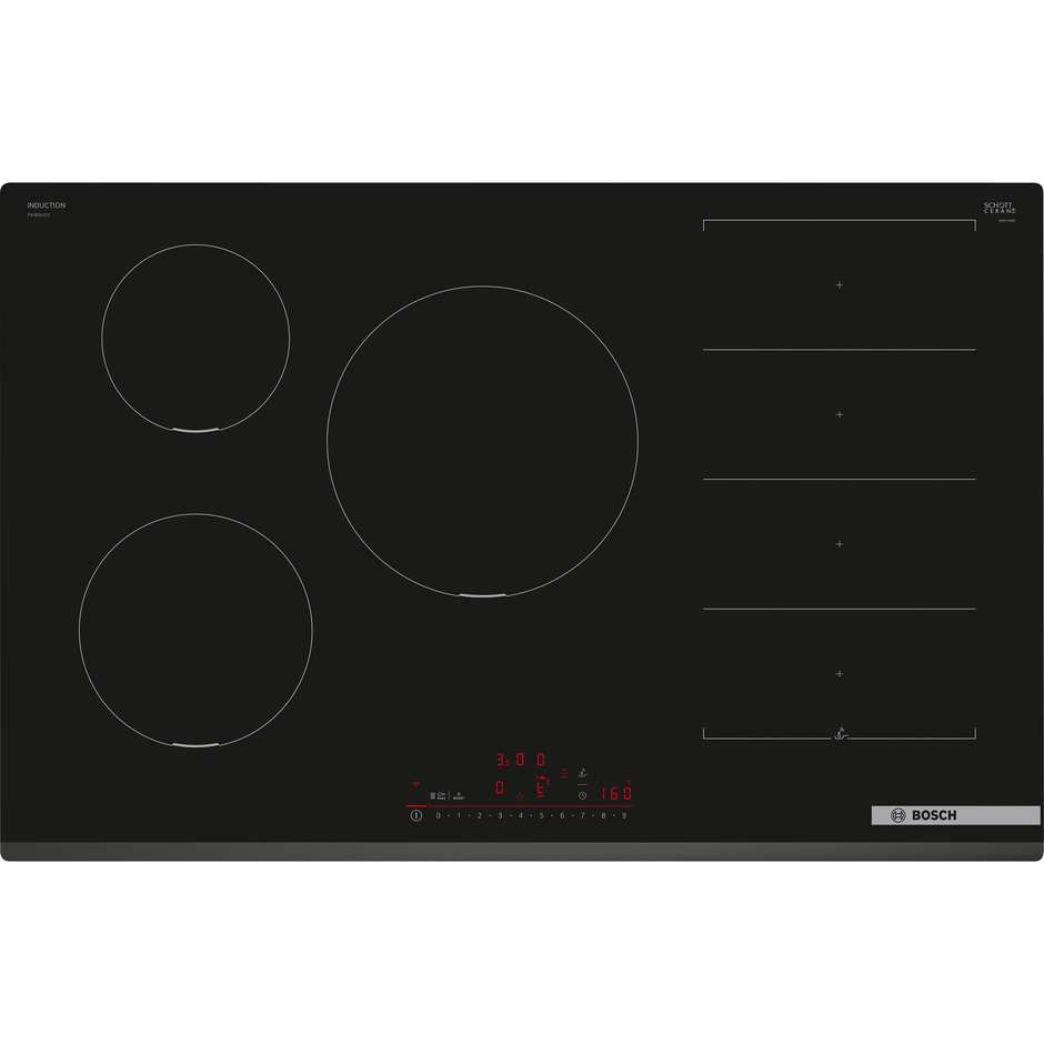 Bosch PXV831HC1E Serie 6 Piano Cottura a Induzione 80 cm con FlexInduction PerfectFry Plus Home Connect 7400W