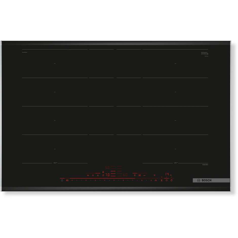 Bosch PXY875DW4E Serie 8 piano a induzione 4 zone FlexPlus, profili inox