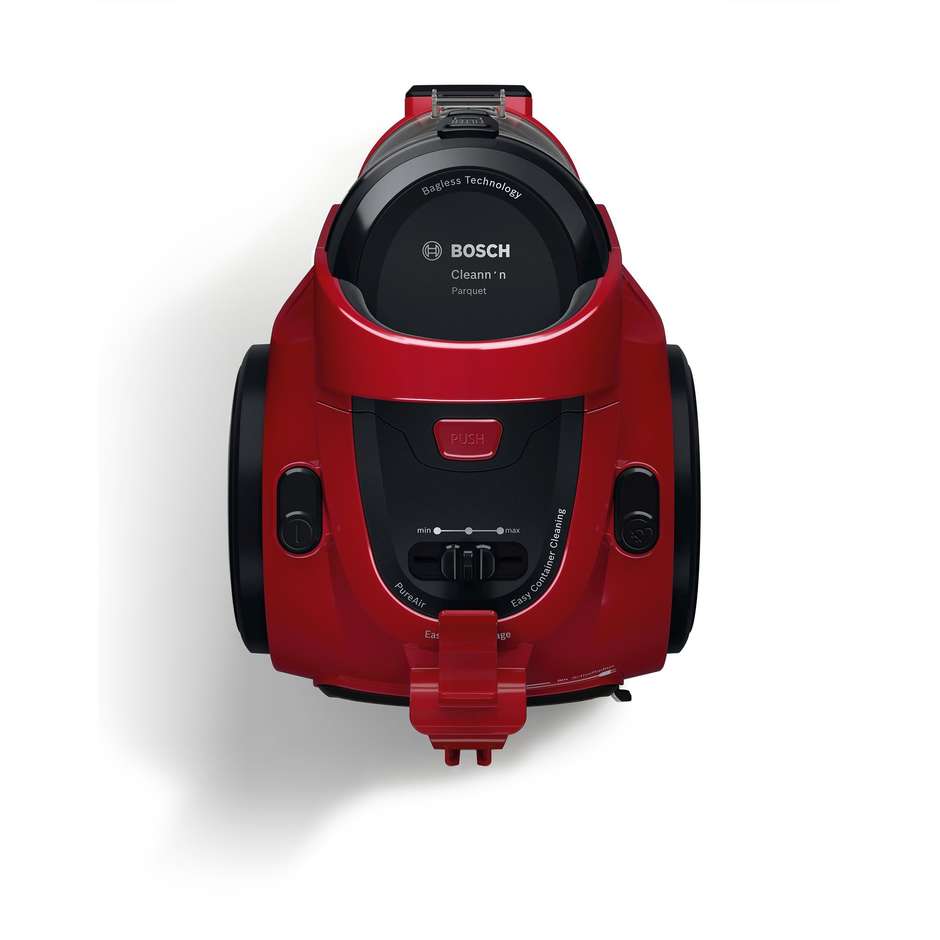 Bosch Serie 2 Cleann'n BGC05AAA2 Aspirapolvere a Traino Senza Sacco 700W Filtro HEPA 12 Rosso e Nero