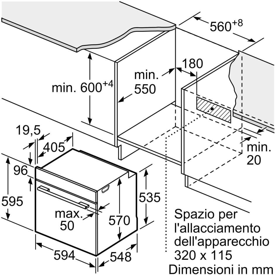 Bosch Serie 2 HBA171BB3 Forno da incasso 60 x 60 cm Potenza 3600 W Capacita 71 Lt Classe A+ Classe Nero