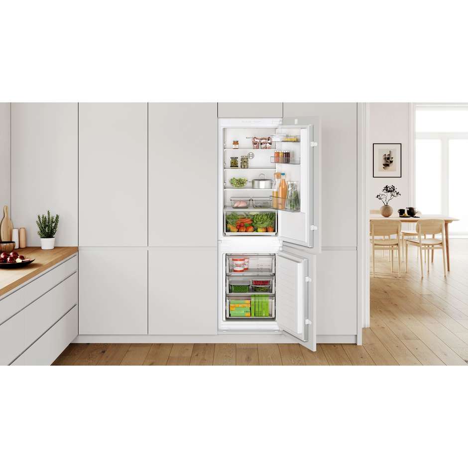 Bosch Serie 2 KIN86NSE0 Frigorifero Combinato da Incasso 260 Litri No Frost Cassetto MultiBox XXL Classe E