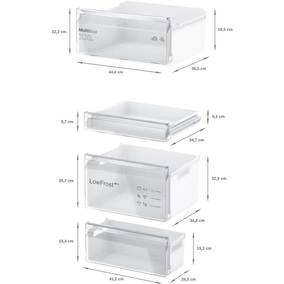 Bosch Serie 2 KIV865SE0 Frigorifero Combinato da Incasso 267 Litri Low Frost EcoAirflow MultiBox XXL Classe E