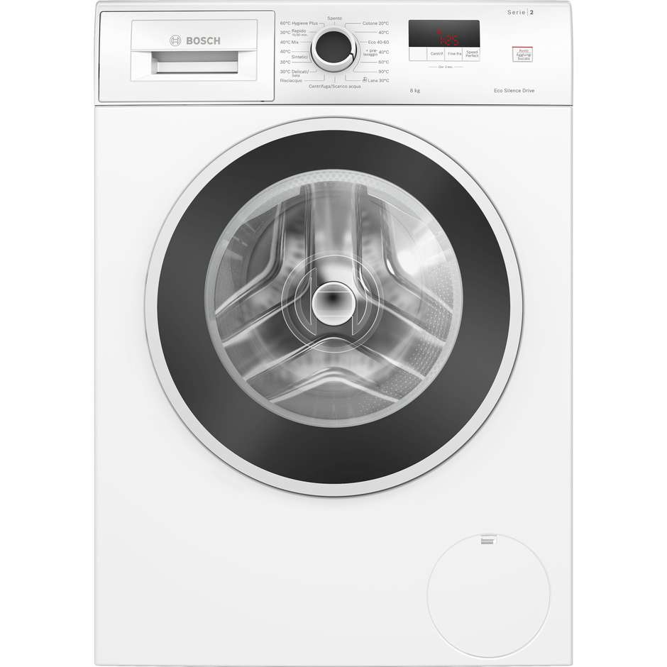 Bosch Serie 2 WGE03200IT Lavatrice a carica frontale Capacita 8 Kg 1200 Giri/min Classe A Colore Bianco