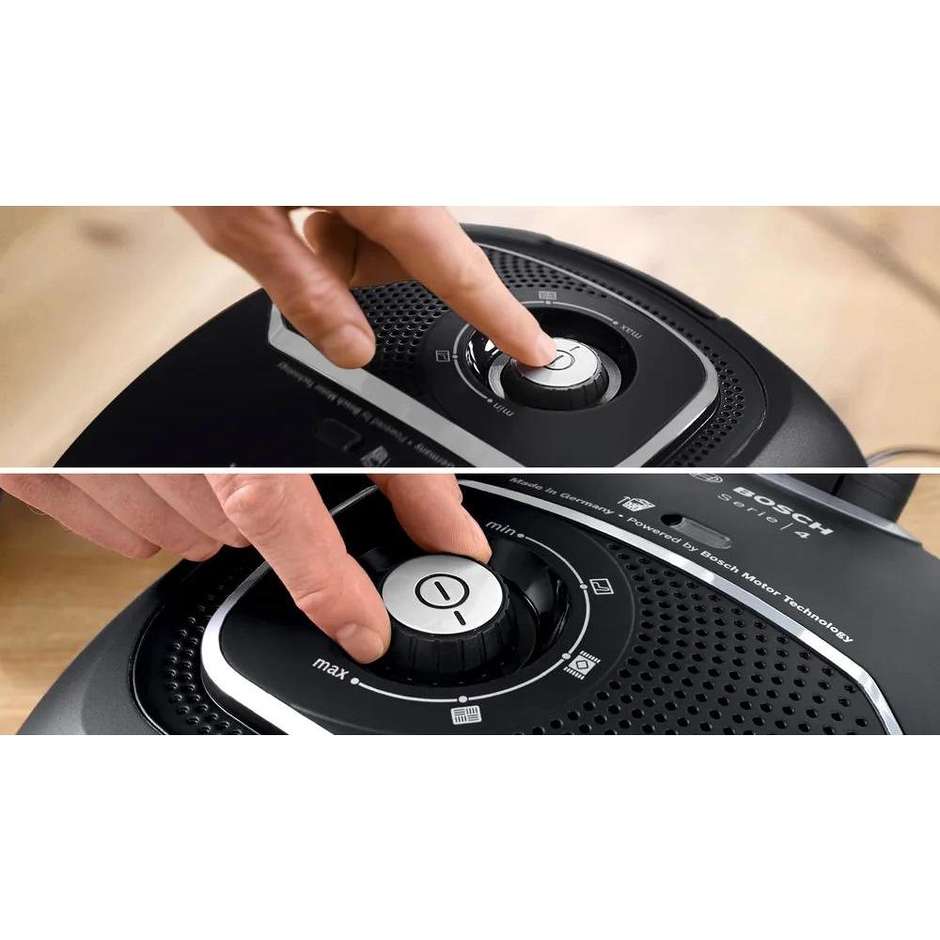 Bosch Serie 4 BGB41BA1 Aspirapolvere a Traino con Sacco 600W Sacco 4L Silenzioso 75dB Nero
