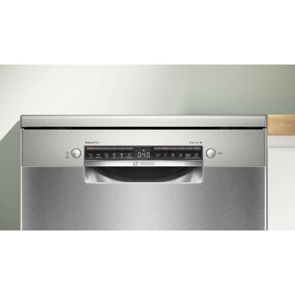 Bosch Serie 4 SMS4EMI06E Lavastoviglie da libera installazione 14 Coperti 6 Programmi Classe B Colore Acciaio inox