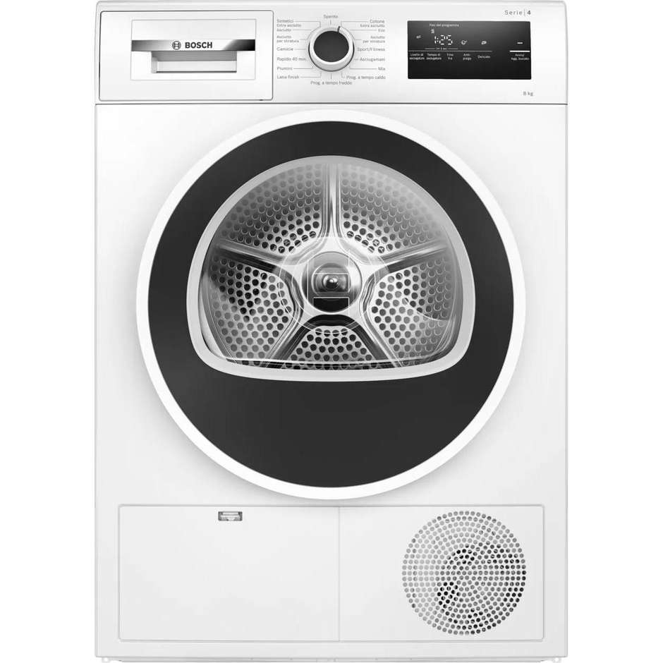 Bosch Serie 4 WTH85208II Asciugatrice a Pompa di Calore 8 kg EasyClean AutoDry Bianco