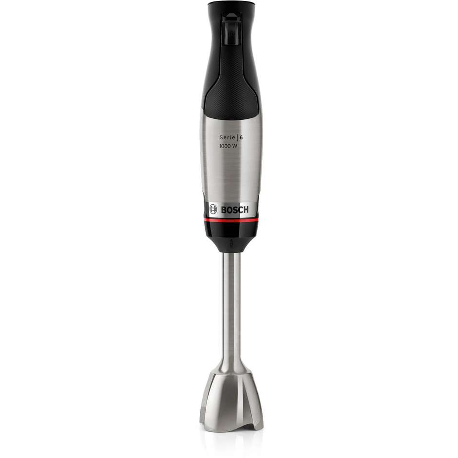 Bosch Serie 6 MSM6M610 Frullatore a immersione Ergo Master Potenza 1000 W Colore Nero, Acciaio inox