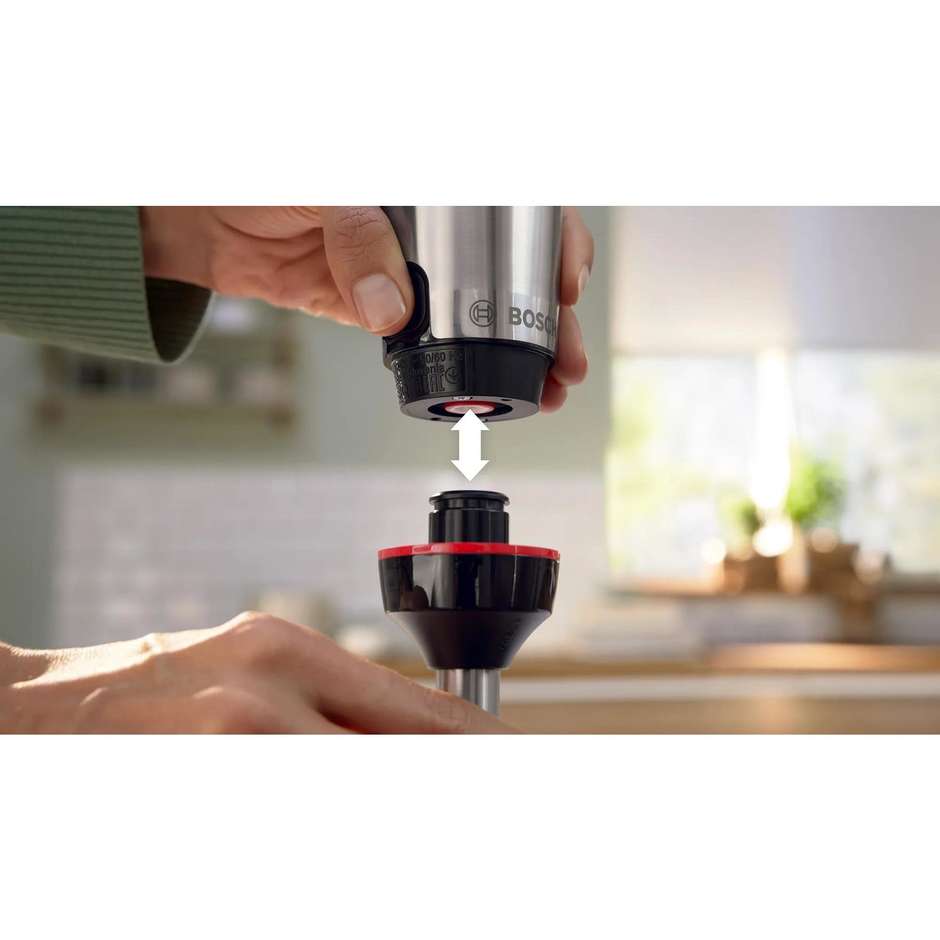 Bosch Serie 6 MSM6M610 Frullatore a immersione Ergo Master Potenza 1000 W Colore Nero, Acciaio inox