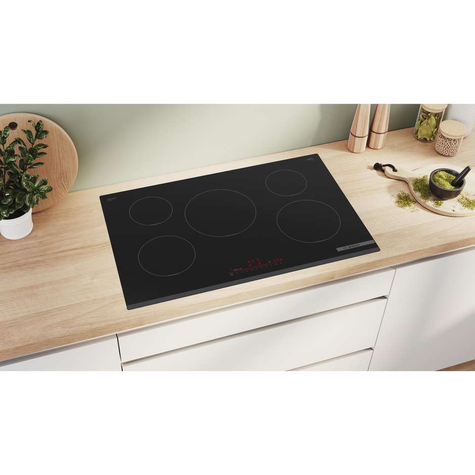 Bosch Serie 6 PIV831HB1E Piano cottura a induzione 80 cm 5 Zone di cotture Colore Nero