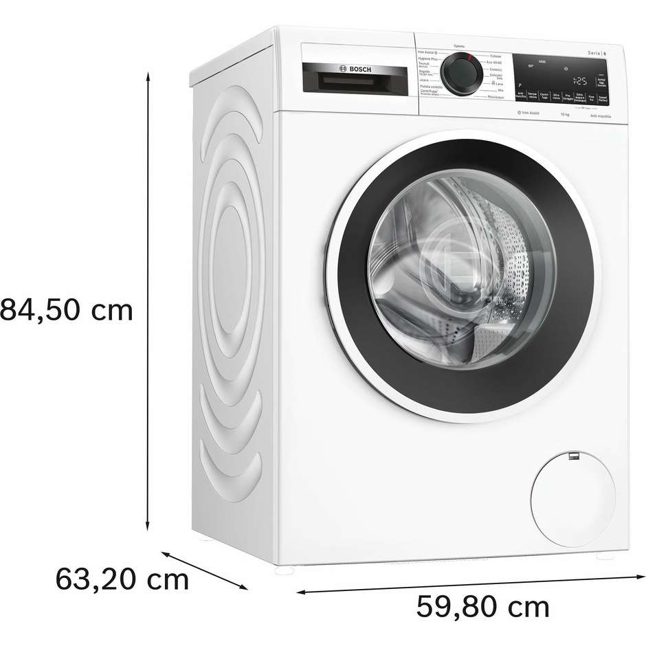 Bosch Serie 6 WGG254Z6IT Lavatrice Carica frontale Capacita 10 Kg 1400 Giri/min Classe A Colore Bianco