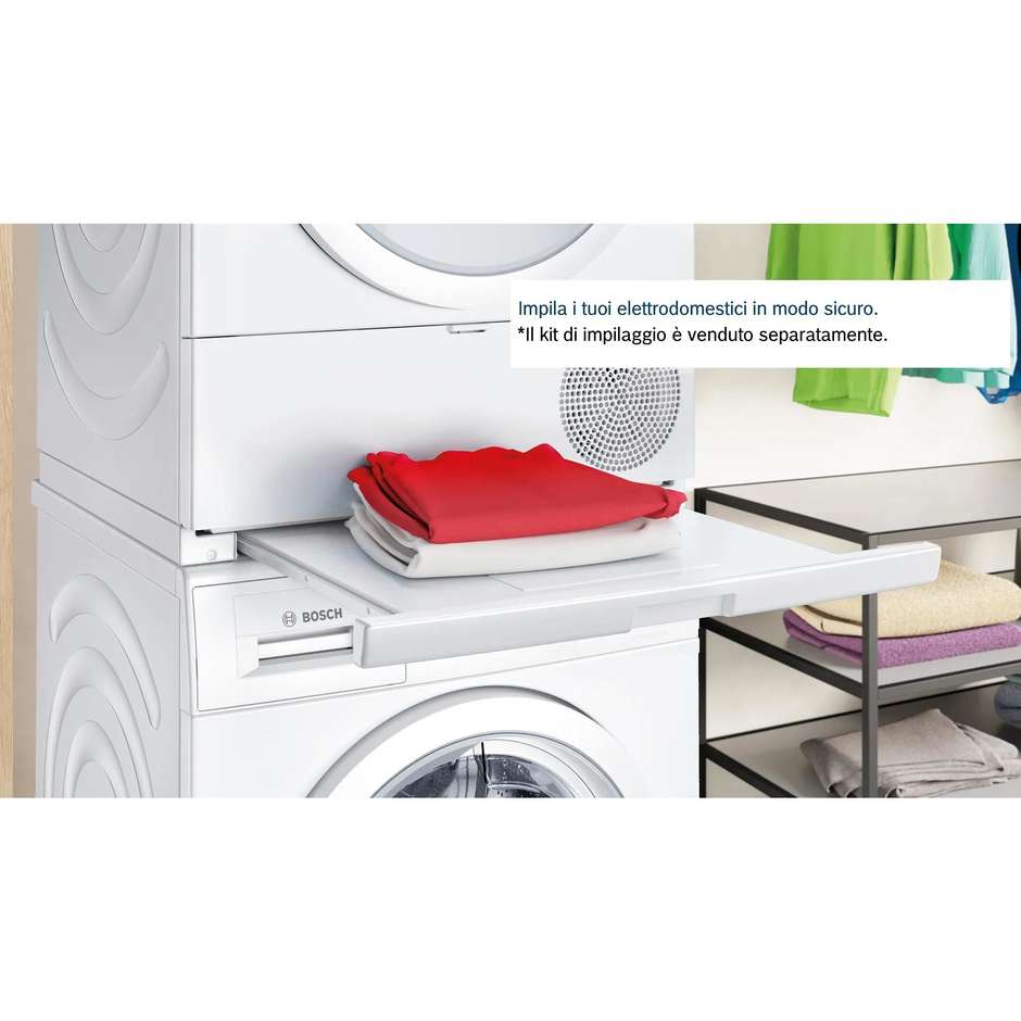 Bosch Serie 6 WQG243DRII Asciugatrice a Pompa di Calore 9 kg AutoDry Iron Assist Mezzo Carico Bianco