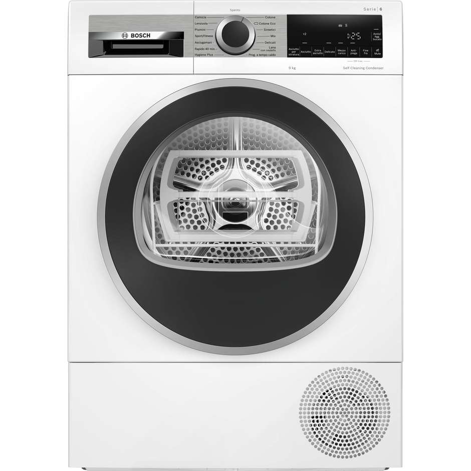 Bosch Serie 6 WQG245D0IT Asciugatrice a pompa di calore Capacità 9 Kg Classe A+++ Colore Bianco