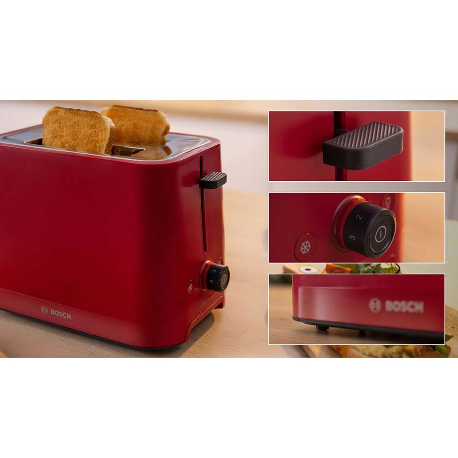 Bosch TAT3M124 Tostapane a 2 Fessure con Pinze Inox