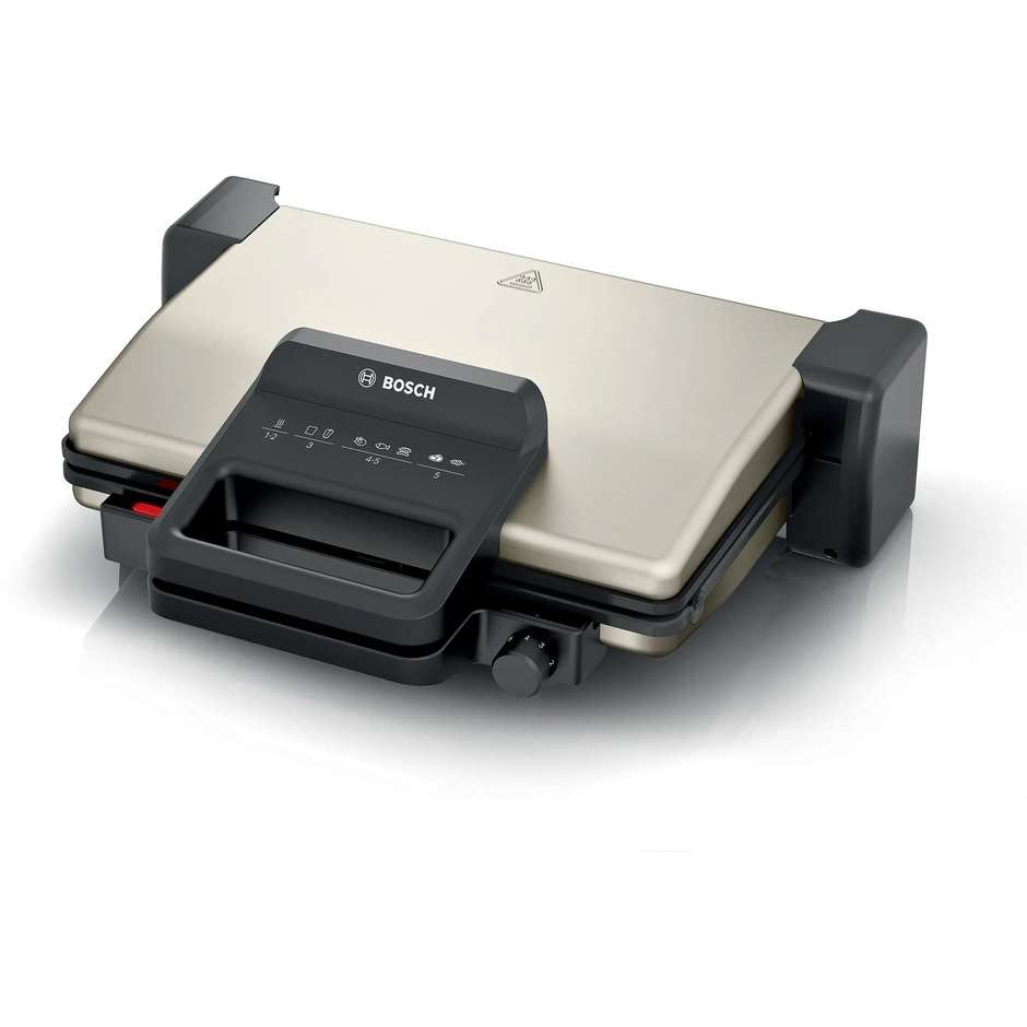 Bosch TCG3302 Bistecchiera 2000W Piastre Ceramica Antiaderente Argento