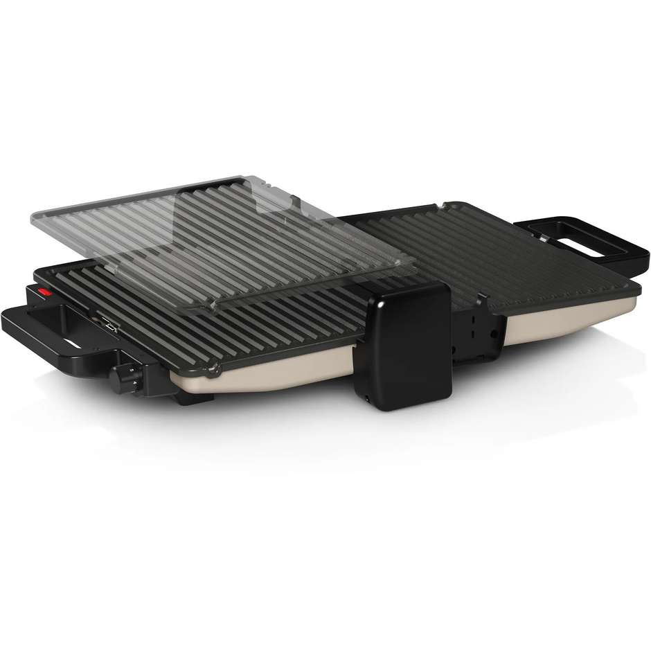 Bosch TCG3302 Bistecchiera 2000W Piastre Ceramica Antiaderente Argento
