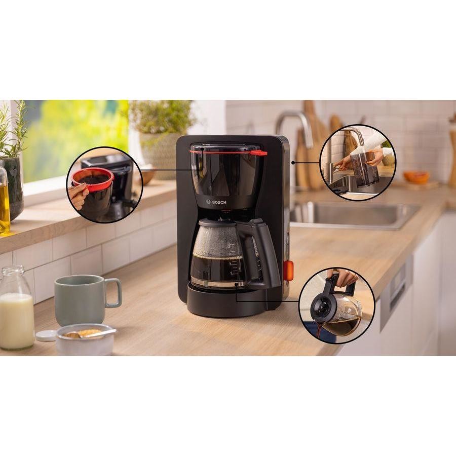 Bosch TKA3M133 Macchina da Caffè con Filtro MyMoment, 1200 W, 15 Tazze, Nero