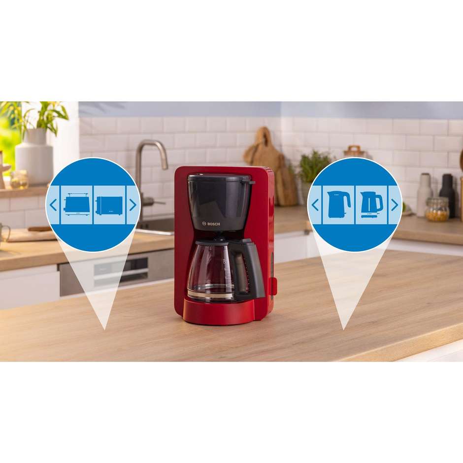 Bosch TKA3M134 Macchina da Caffè Americana con Filtro MyMoment 1200 W Rosso